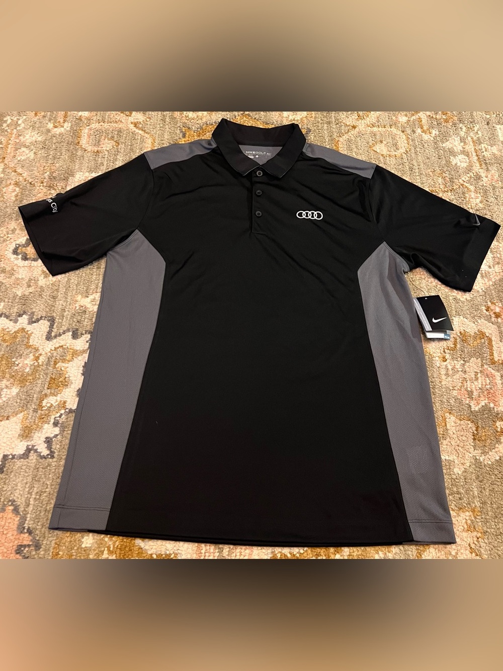 Audi Nike Golf Short Sleeve Polo Shirt Kansas City Men’s Size Large Color Black